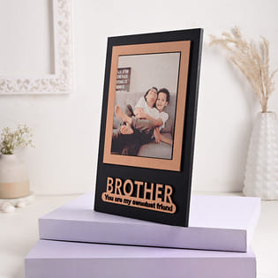 Send Custom Frame N Rakhi With Almonds for Brother Online