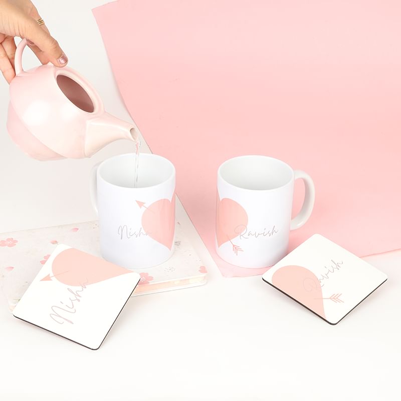 Custom Heart Mug Set