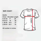 Custom B Day Month Tshirt Size Chart