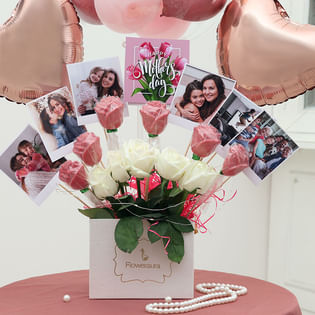 Custom Mother Balloon Bouquet: Flower and Balloon Bouquet