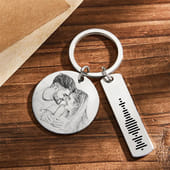 Custom Photo N Spotify Code Keychain