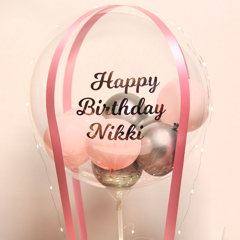 Custom White Rose Balloon Bouquet for Birthday