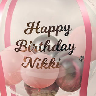 Custom White Rose Balloon Bouquet