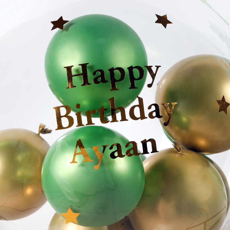 Bouquet of Gold N Green Balloon 