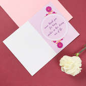 Customised Mothers Day Floral Card Open View