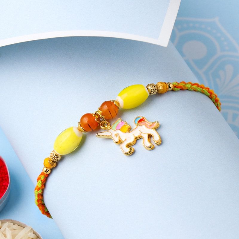 Cute and Colourful Unicorn Rakhi for Kids