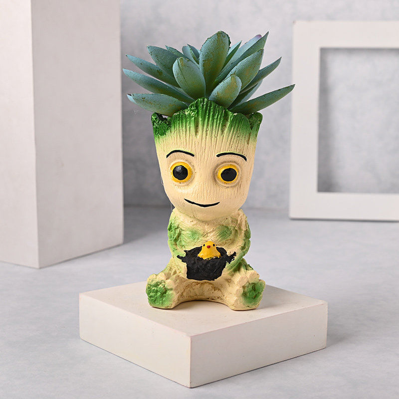 Cute Artificial Succulent in Groot Vase