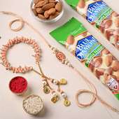 Bhaiya-Bhabhi Rakhi With 2 Almond Packs