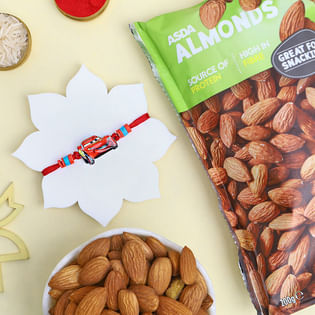Cute Car Kids Rakhi With Almonds
