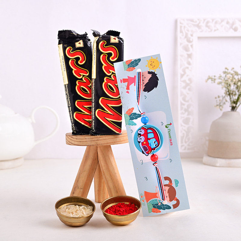 Cute Car Rakhi N Chocolates