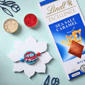 Designer Car Rakhi with Lindt Chocolate