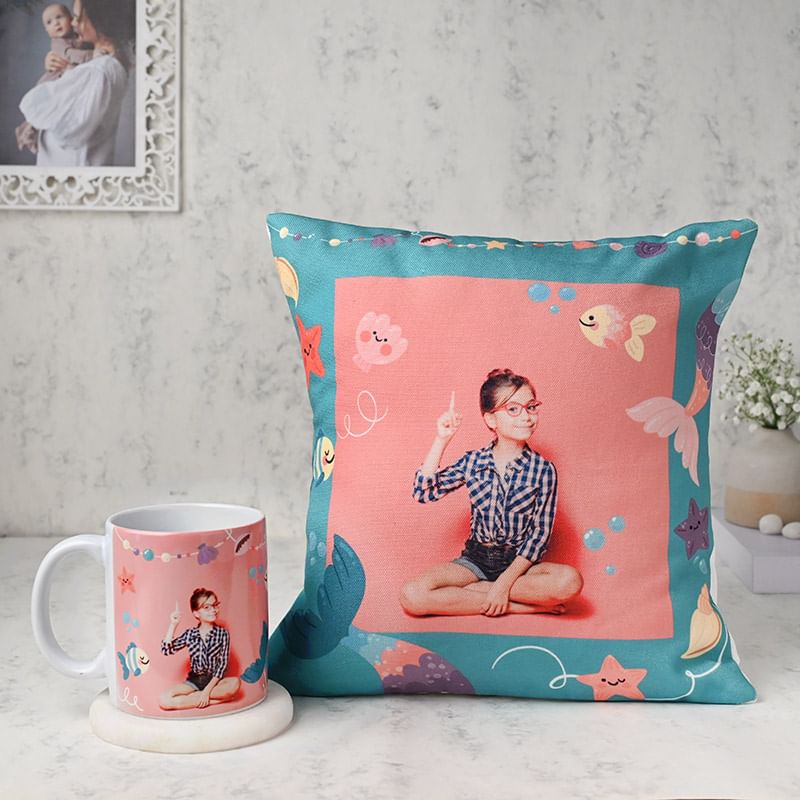 Children day Personalised Mug and Cushion combo