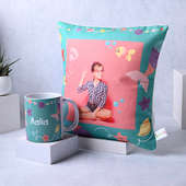 Cheerful Cushion and Mug: Best Gift for Sister