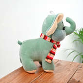 Side View of Cute Cuddly Elephant Soft Toy