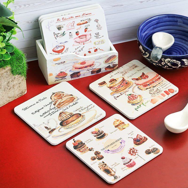 Cute Cupcake Design Coasters