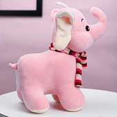 Side View of Cute Pink Elephant Duo