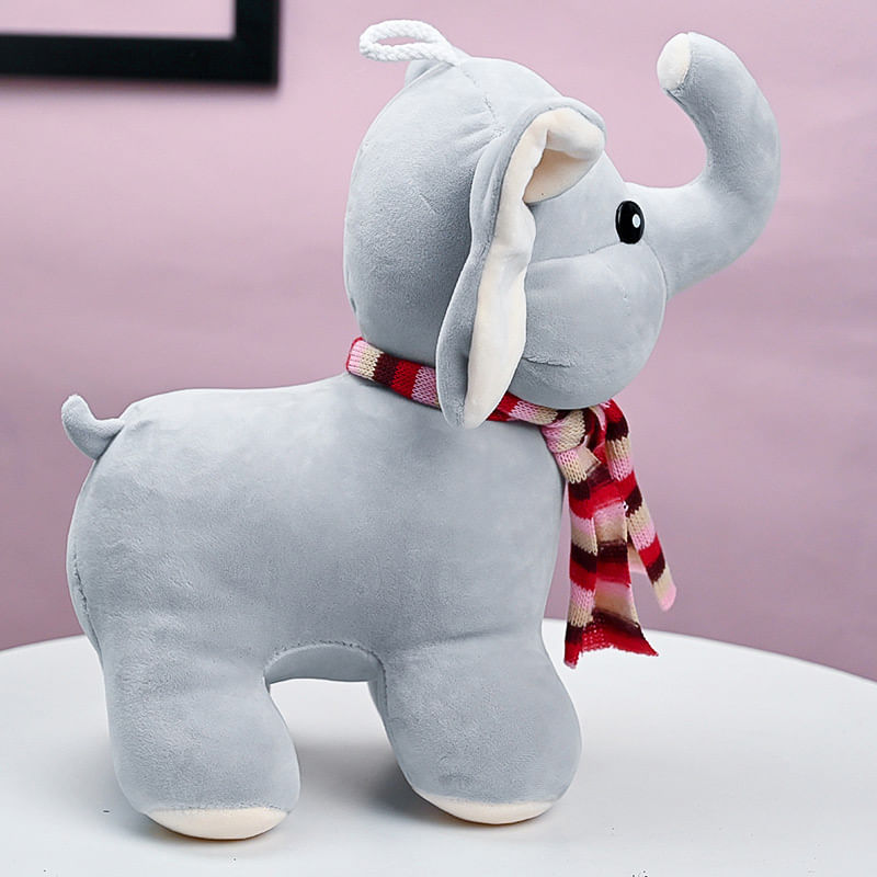 Side View of Blue Elephant Duo