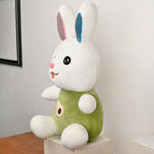 Side View of Cute Green Bunny Soft Toy