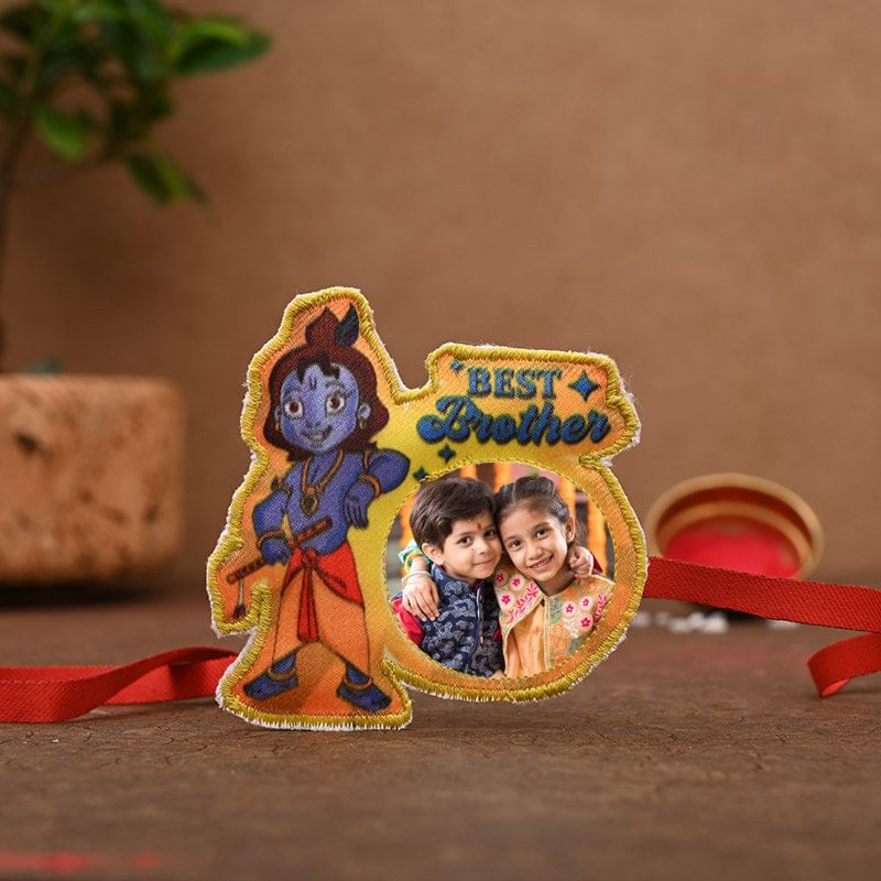 One Cute Krishna Personalised Rakhi - Cute Krishna Custom Rakhi