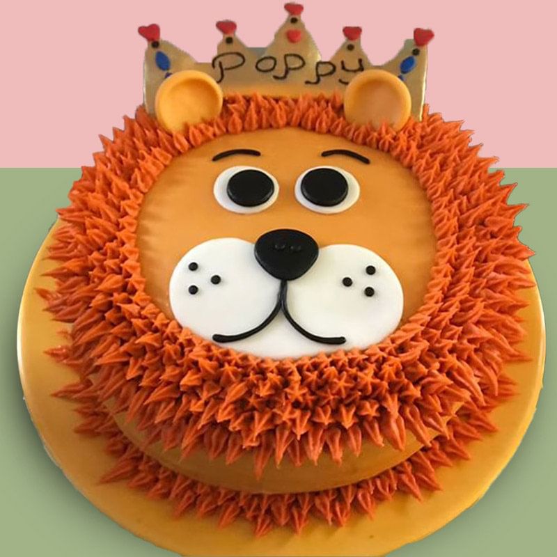 Buy Cute Lion Face Fondant Cake Online