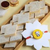 Cute Panda Kids Rakhi With Kaju Katli