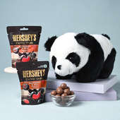 Panda with Hershey's Exotic Dark Raspberry