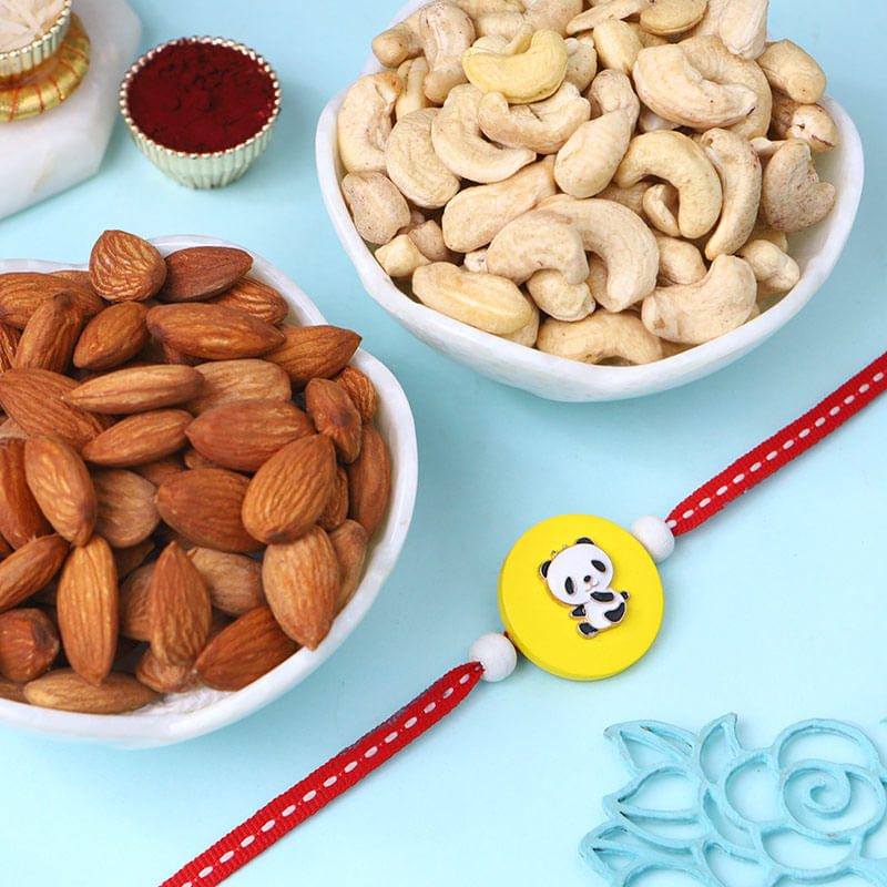 Cute Panda Rakhi With Dry Fruits