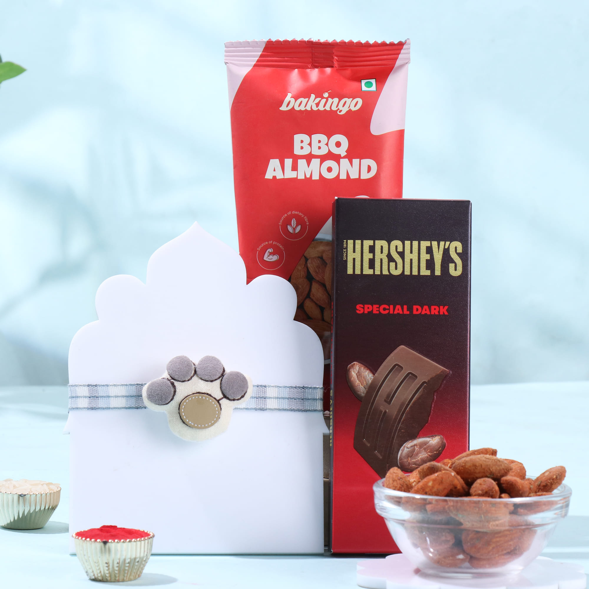 Cute Paw Kids Rakhi With Treats