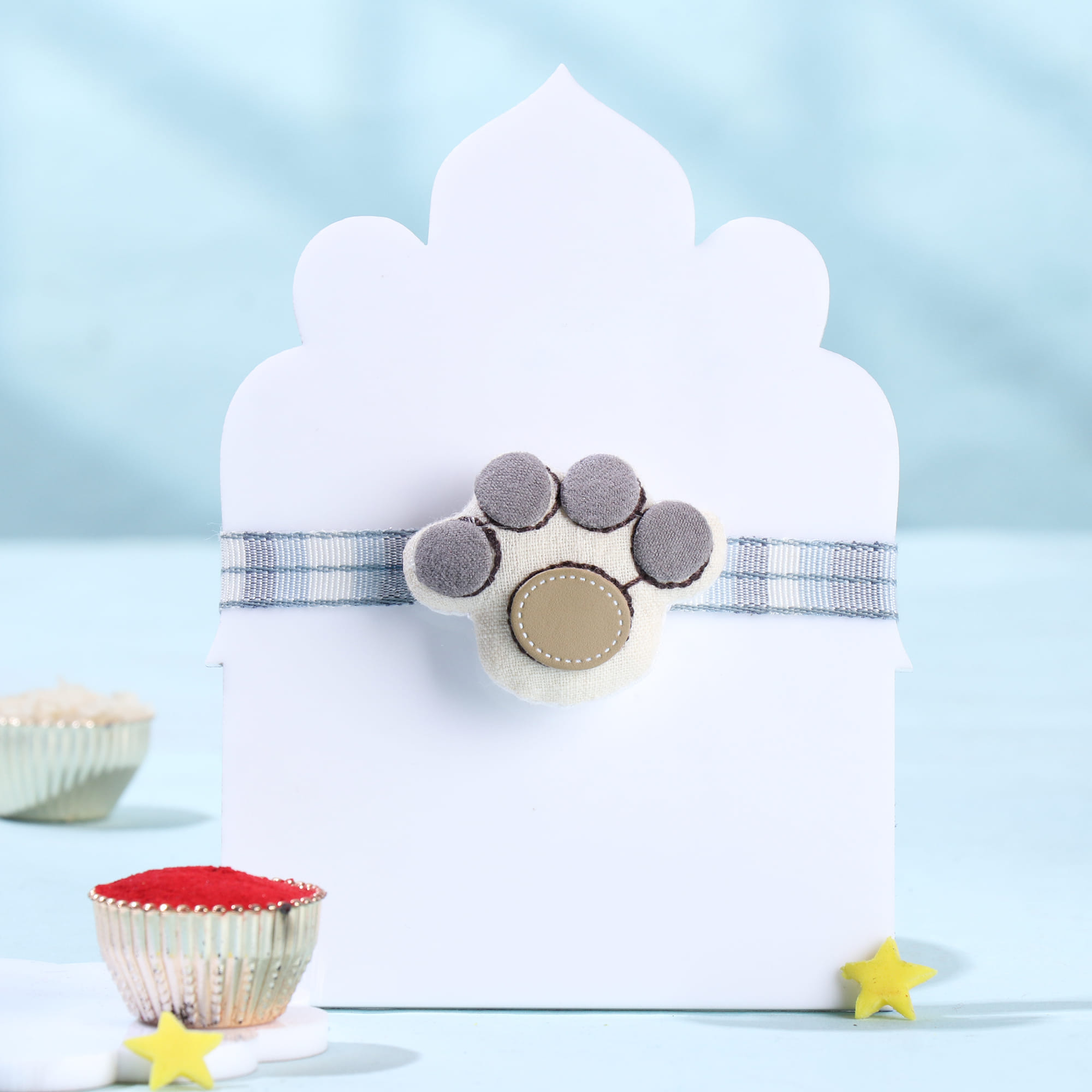 Cute Paw Kids Rakhi With Treats