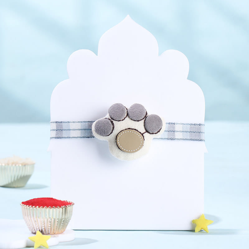 Cute Paw Rakhi With Dark Chocolate