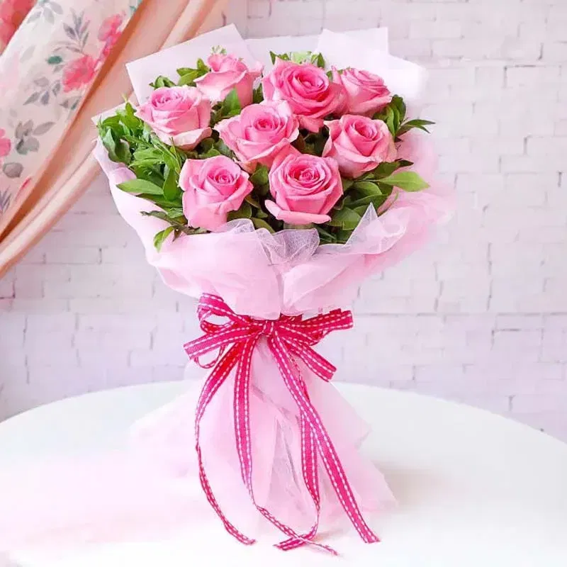 Blushing Pink Roses Bouquet