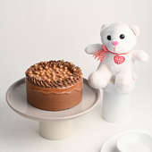 Cute Teddy N Choco Butterscotch Cake Duo