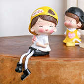 Order Valentines Day Special Cute Yellow Couple Showpiece Gift