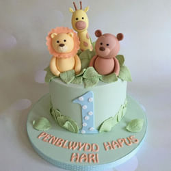 Cutest Jungle Themed First Birthday Cake