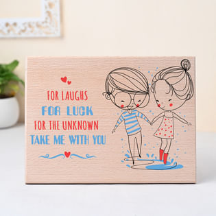 Cutie Couple Wooden Desktop