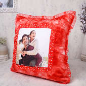 Side view of Personalised Love square pillow