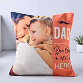 Dad My Hero Photo Cushion: Special Gift for Father