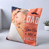 Dad My Hero Photo Cushion: Special Gift for Father