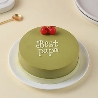 Dads Day Cherry Topped Vanilla Cake