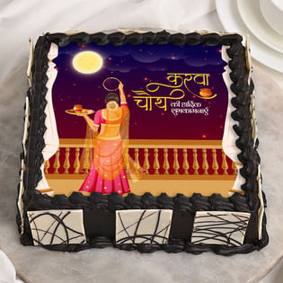 Dainty Chocolate Cake For Karwa Chauth
