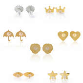 7 piece golden Plated earring set