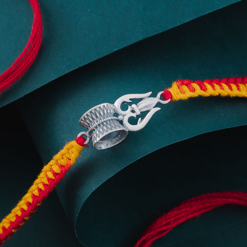 Damru Trishul 925 Silver Rakhi