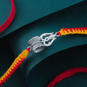 Damru Trishul 925 Silver Rakhi