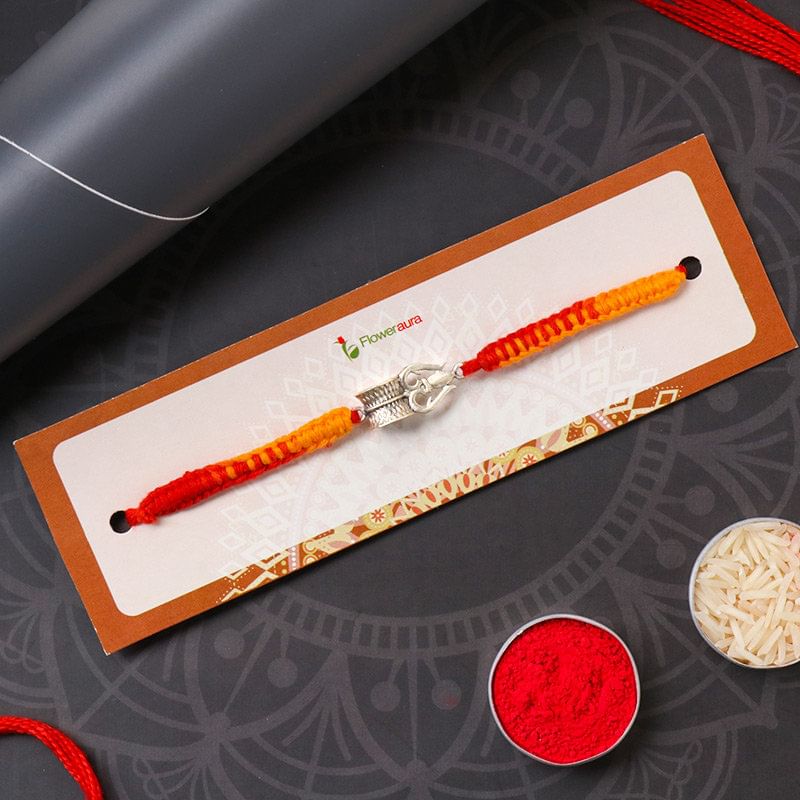 Damru Trishul Silver Rakhi