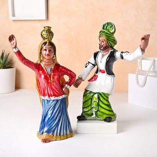 Dancing Man N Woman Showpiece Set Of Two