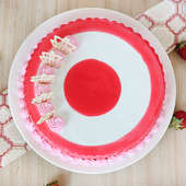 Strawberry Cake with Centered Filled - Top View