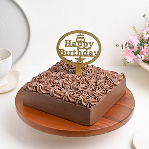 Decadent Chocolate Cake With Birthday Topper