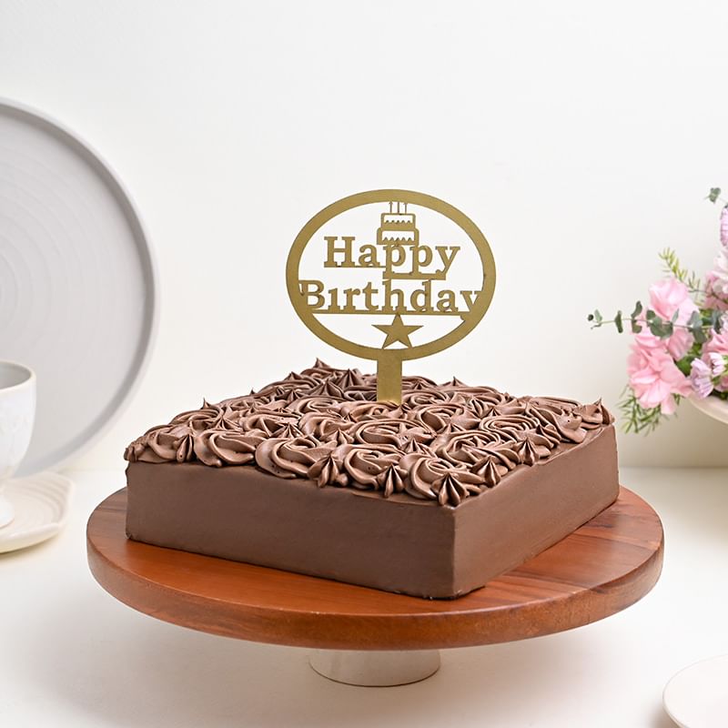 Decadent Chocolate Cake With Birthday Topper