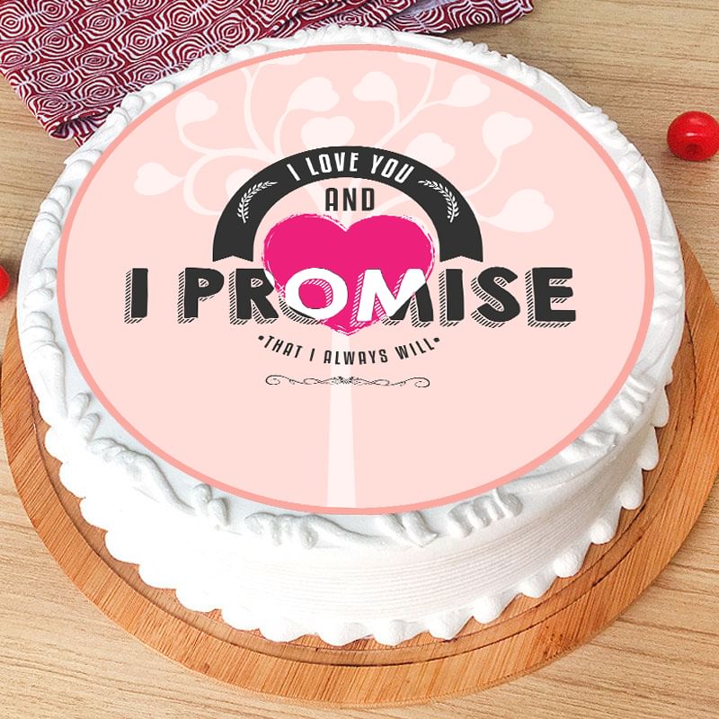 Decadent Promise Day Cake - Valentine Promise Day Gifts