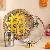 Decorative Karwa Chauth Pooja Thali Set